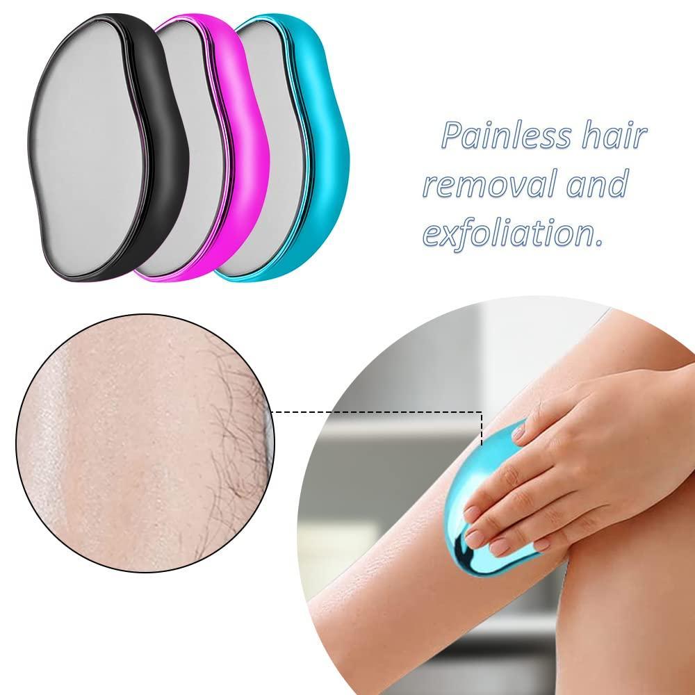Crystal Hair Eraser. Painless, reusable, washable hair remover and exfoliator for smooth skin on arms, legs, and back (random colour)