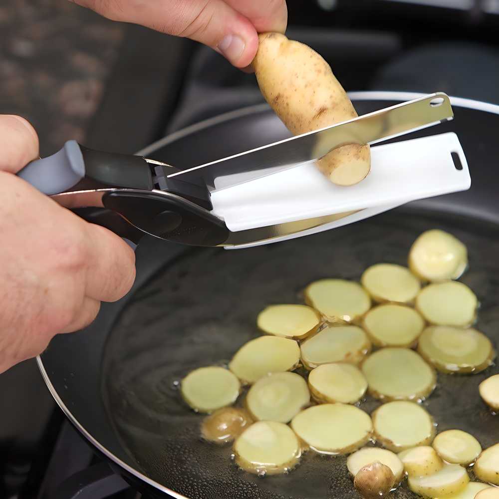 2-in-1 Kitchen Scissors & Food Chopper. Cleaver Cutters