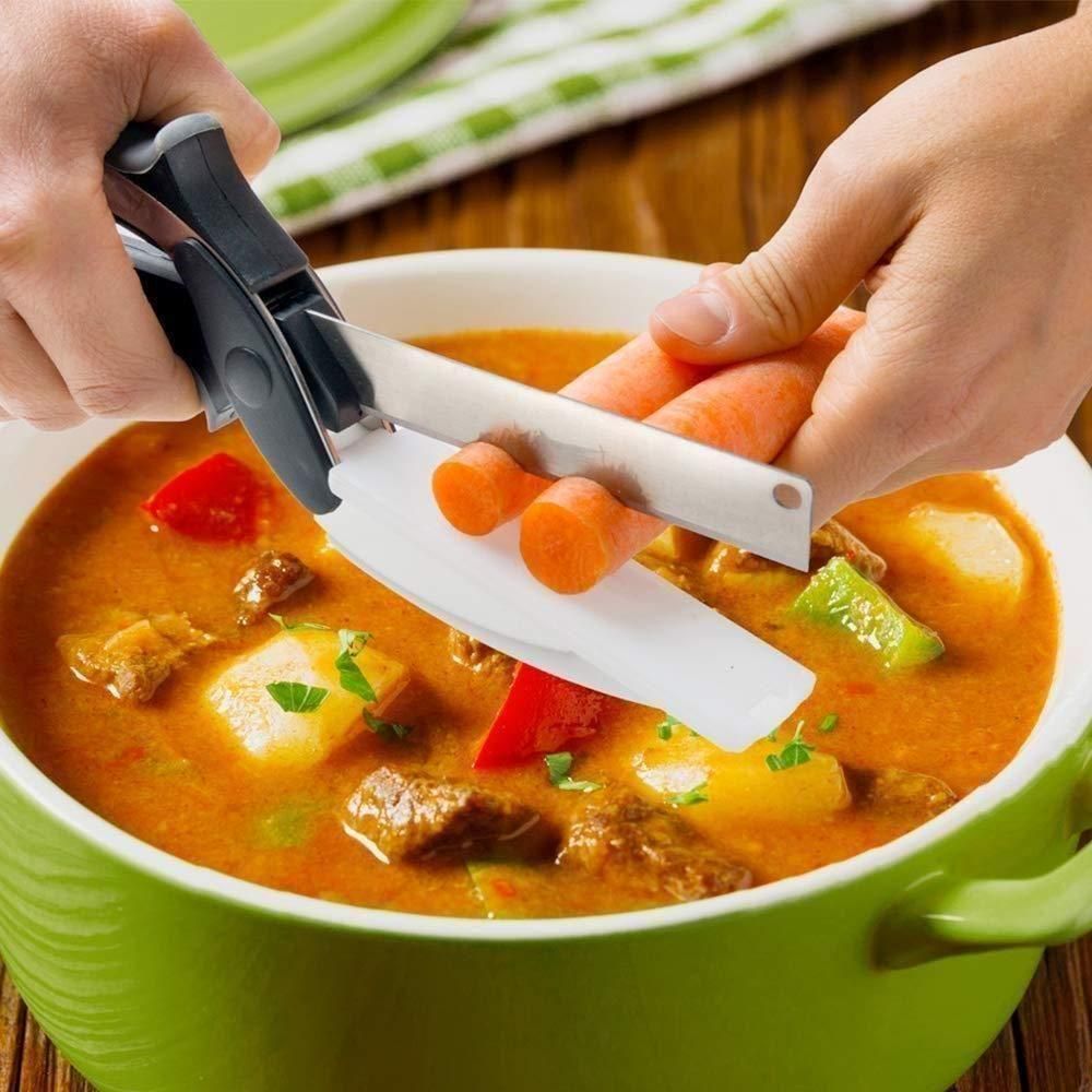 2-in-1 Kitchen Scissors & Food Chopper. Cleaver Cutters