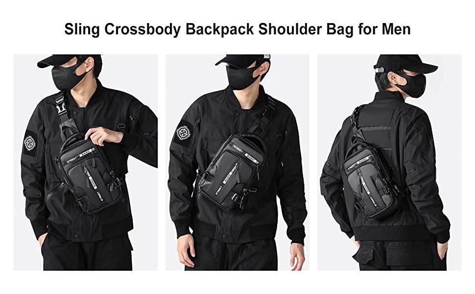 Sling Bag with USB Charging Port - for Men and Women