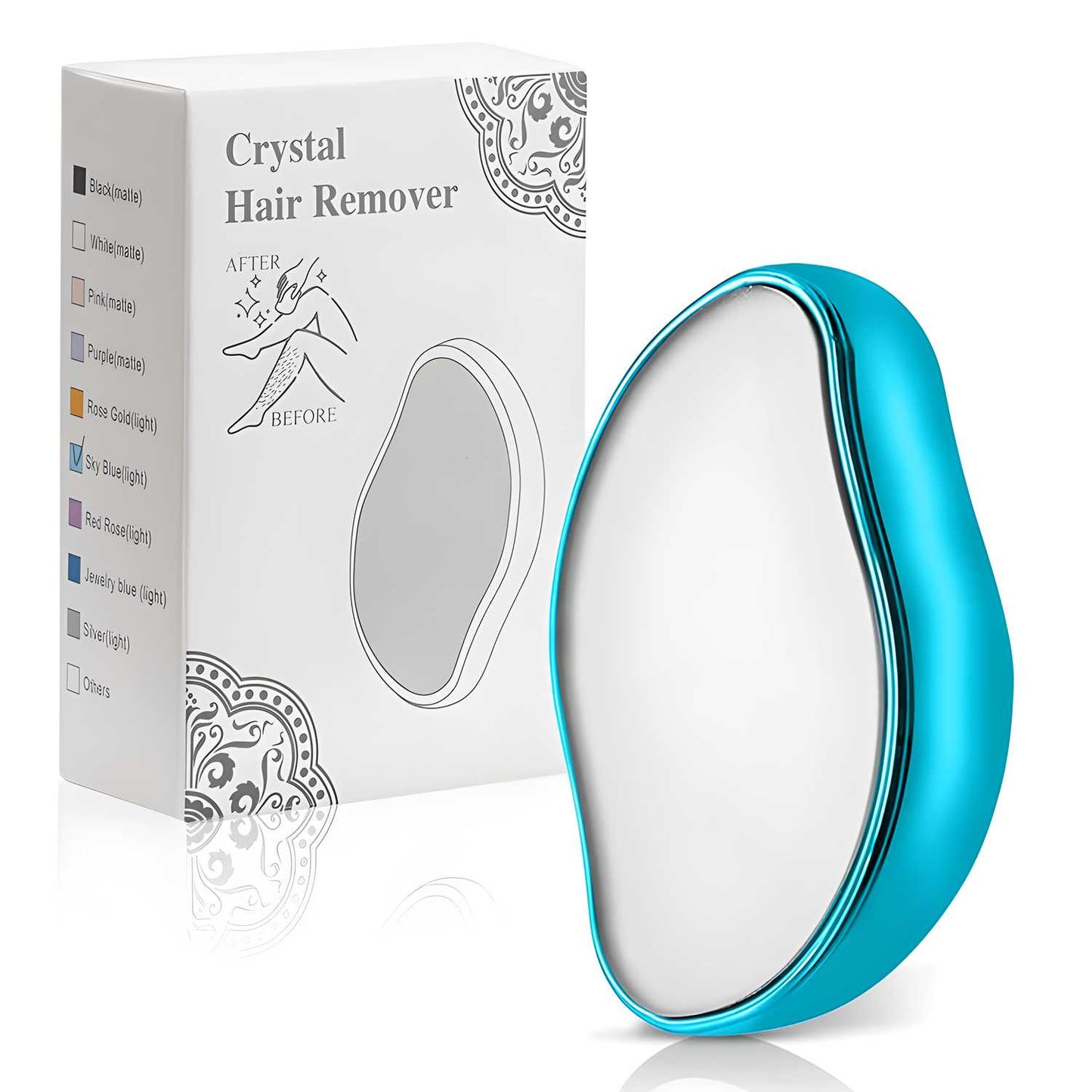 Crystal Hair Eraser. Painless, reusable, washable hair remover and exfoliator for smooth skin on arms, legs, and back (random colour)