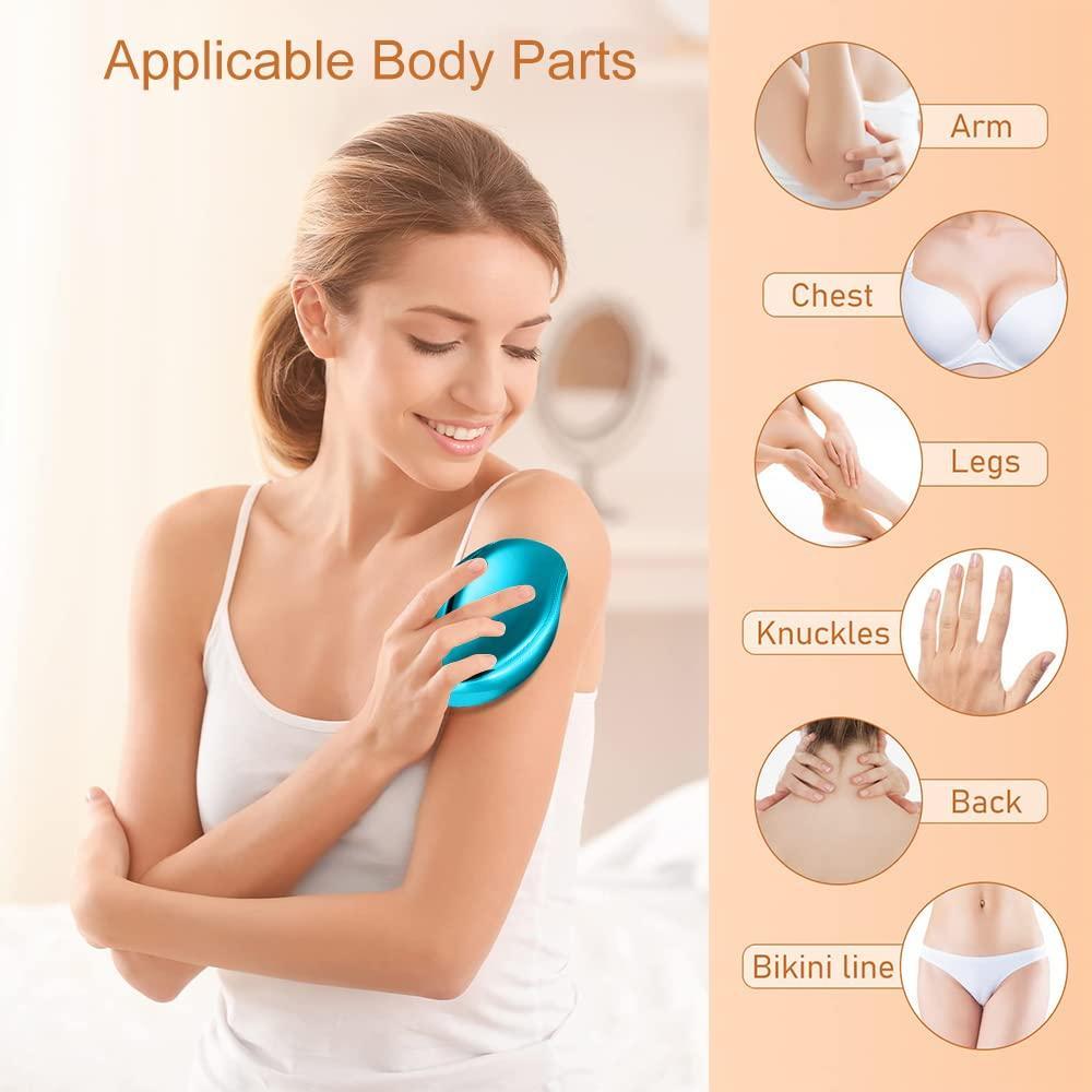 Crystal Hair Eraser. Painless, reusable, washable hair remover and exfoliator for smooth skin on arms, legs, and back (random colour)